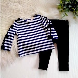 Kate Spade • baby girl 24 mo navy striped outfit